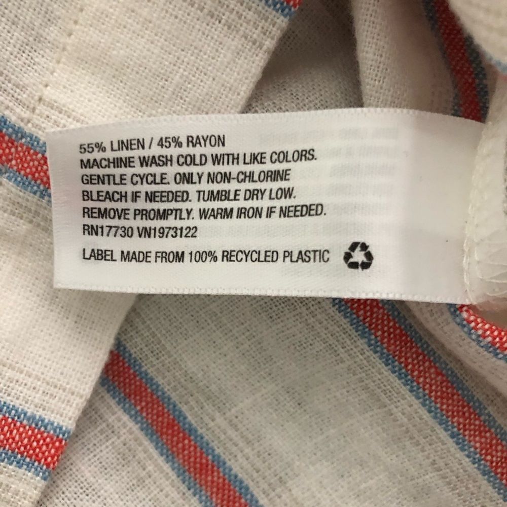 Universal Thread Linen Striped Button Up Short Sleeve Top - Picture 6 of 6